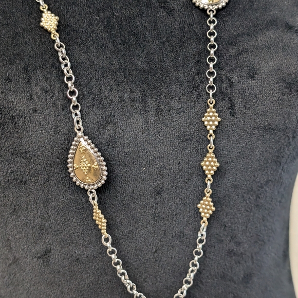 Chico's Black Label Retired Reversible Necklace Silver/Gold Tone - Picture 7 of 14